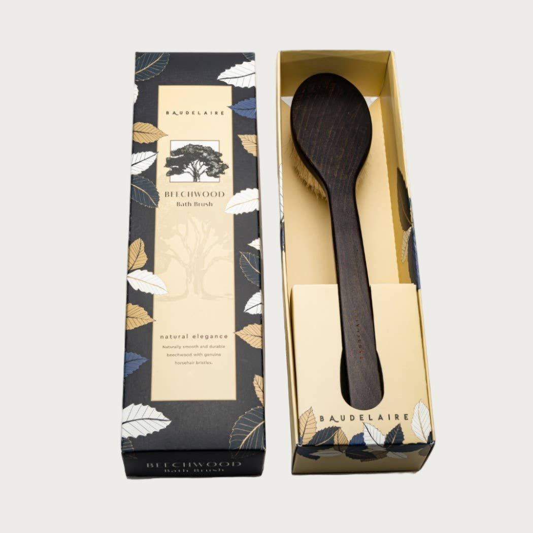 Bath brush in a decorative box with Baudelaire branding