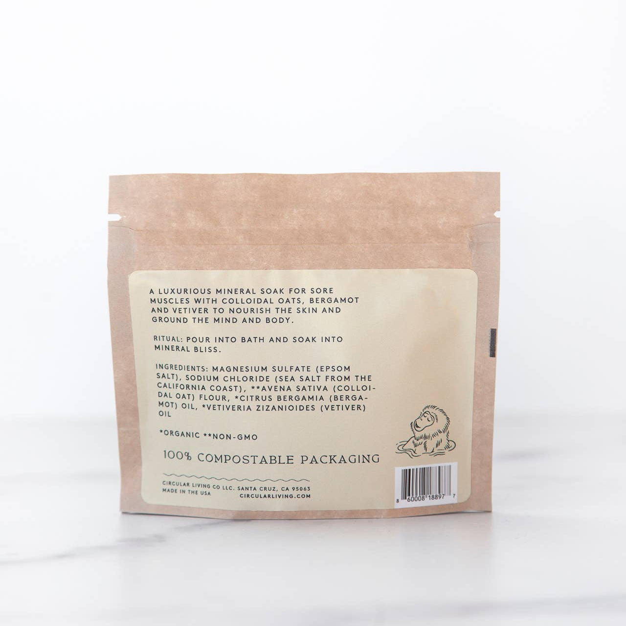 Mineral Bath Soak Sachet, Vetiver & Bergamot