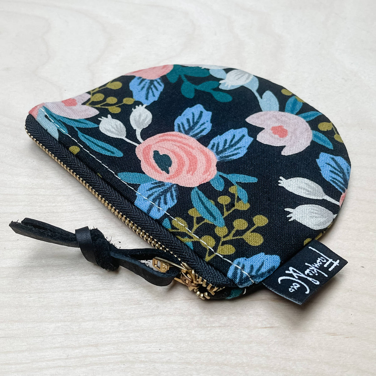 Richmond Half Moon Zipper Pouch in Dark Rose