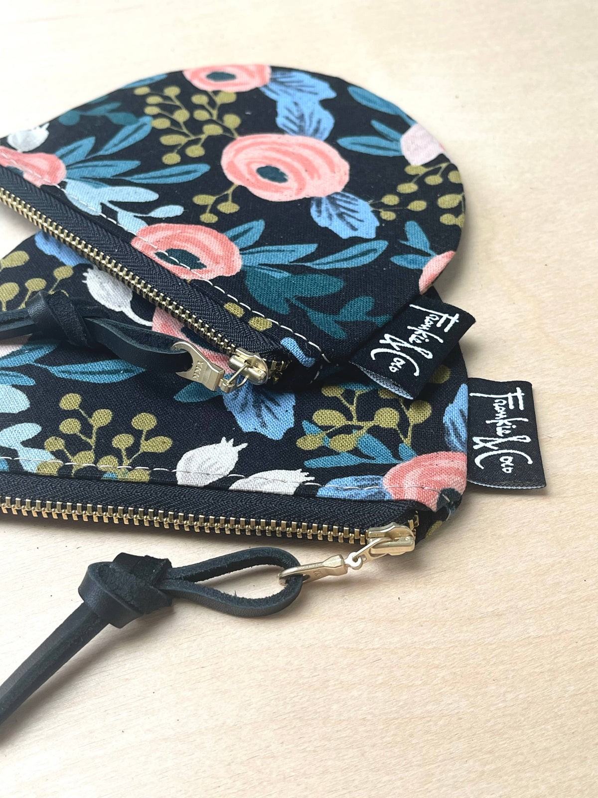 Richmond Half Moon Zipper Pouch in Dark Rose