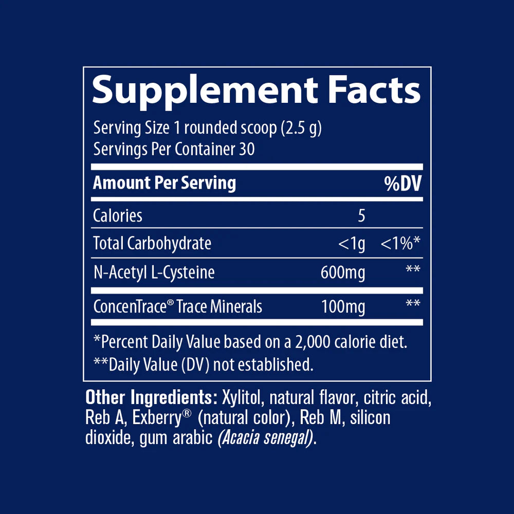 Supplement facts label on a blue background