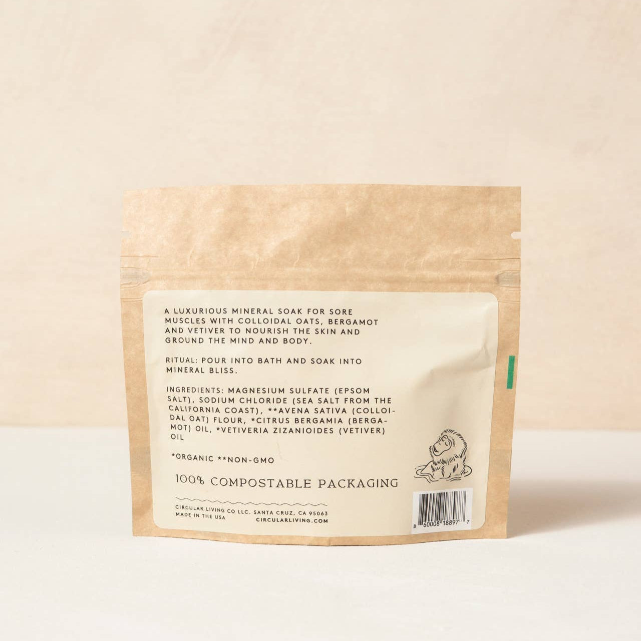 Mineral Bath Soak Sachet, Vetiver & Bergamot