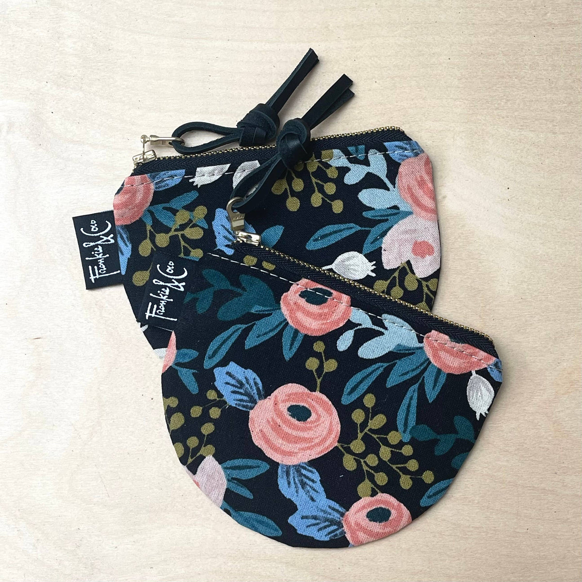Richmond Half Moon Zipper Pouch in Dark Rose