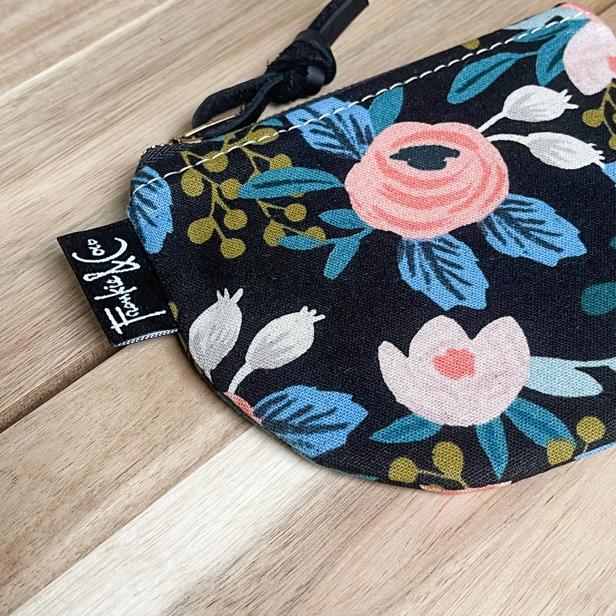 Richmond Half Moon Zipper Pouch in Dark Rose