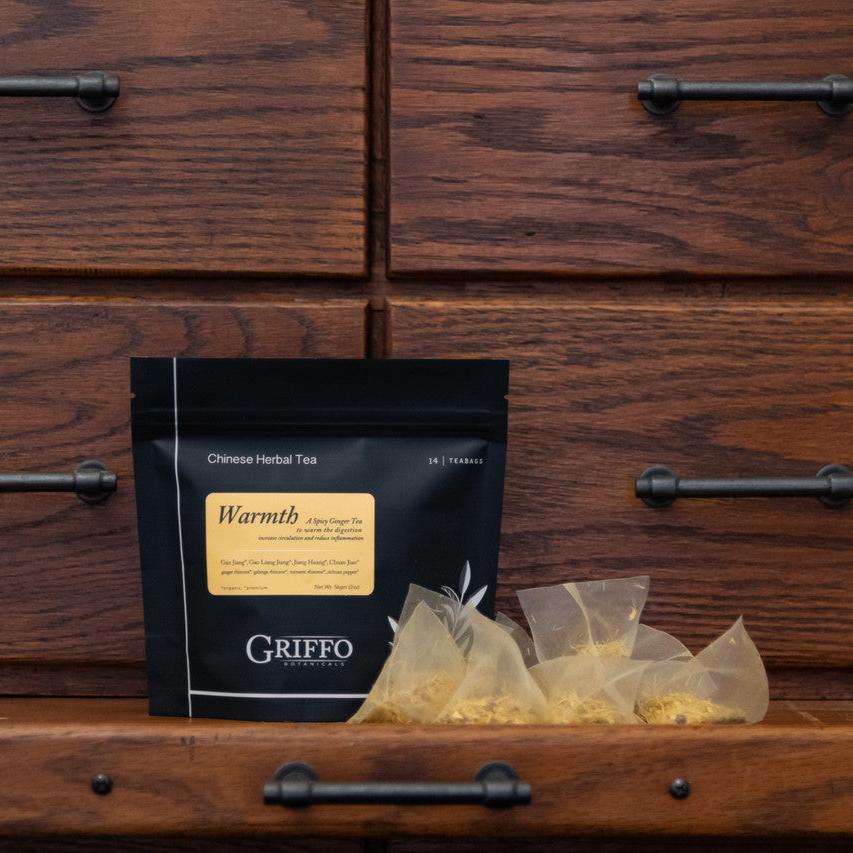 A bag of gingerly warmth tea from griffo