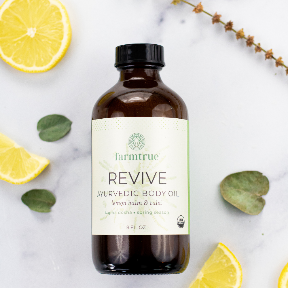 Ayurvedic Body Oil, Revive with Lemon Balm and Tulsi