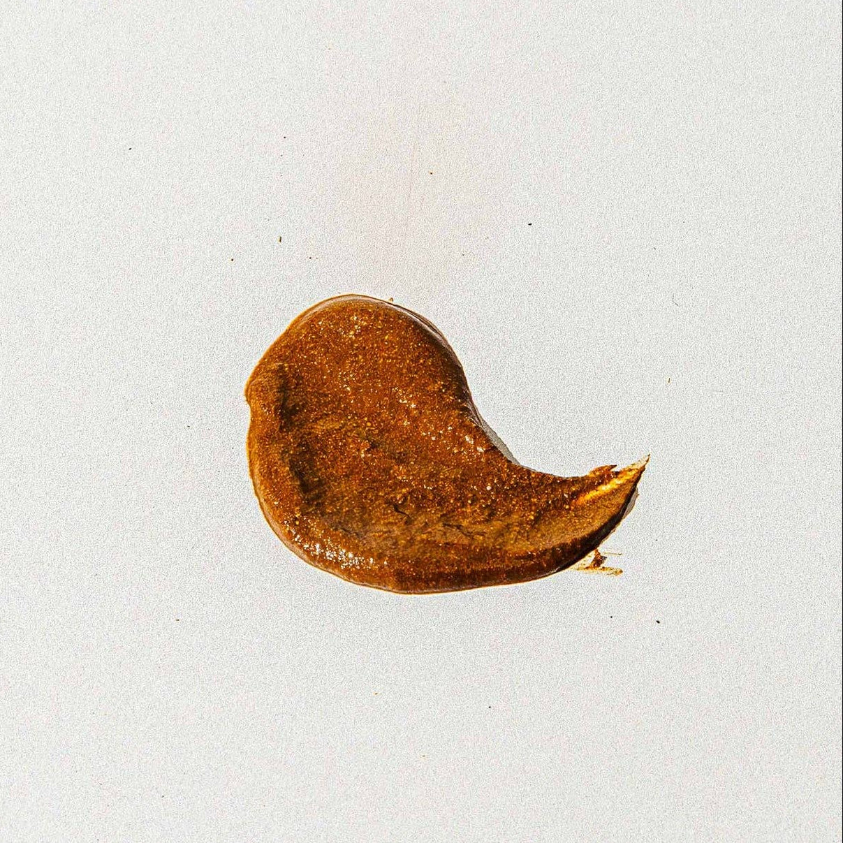 Brown leaf-shaped object on a white background